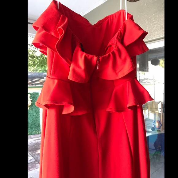 Symphony Fiesta Red Ruffle Gown - Picture 2 of 8